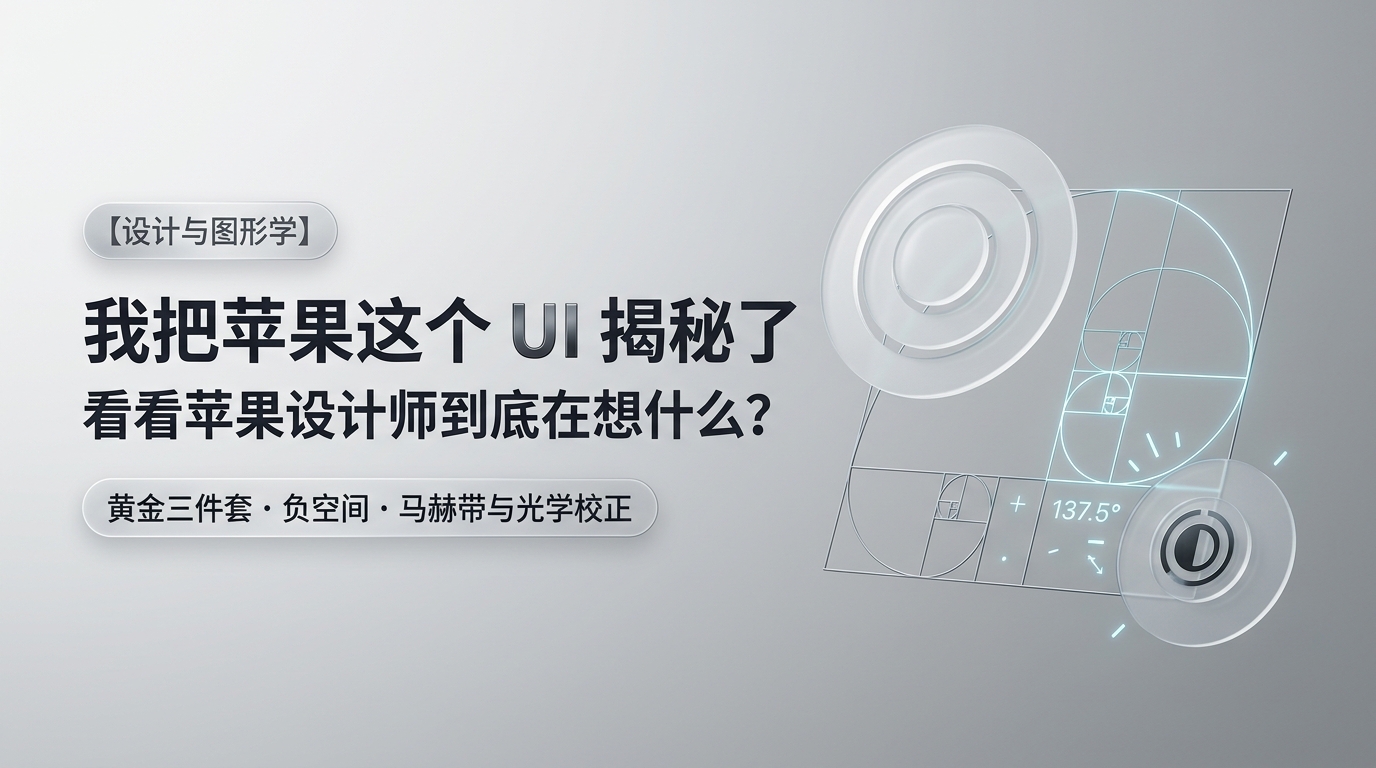 我把苹果这个 UI 揭秘了:看看苹果设计师到底在想什么?图形学、黄金三件套与视错觉修正深度拆解