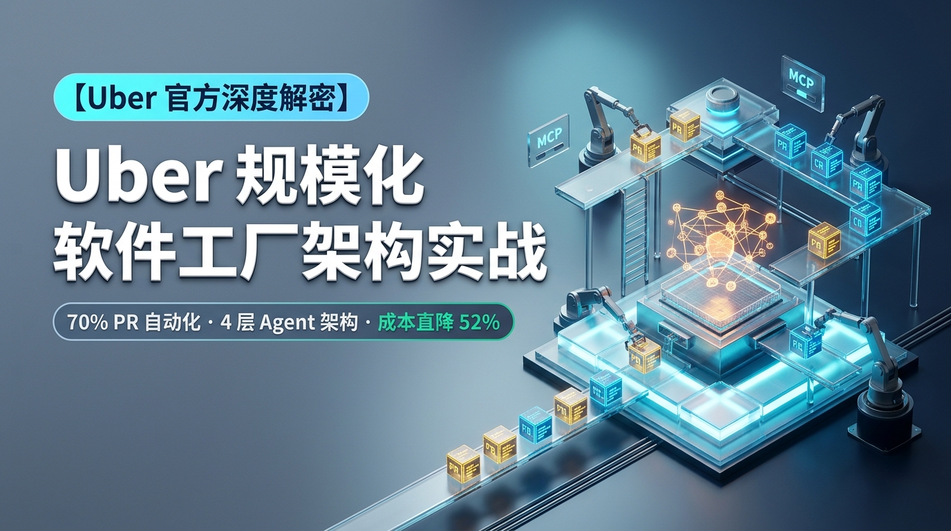Uber 规模化软件工厂实战:70% PR 自动化下,如何通过 4 层 Agent 架构与成本六因子拆解让 AI 算力支出大幅下降 52%